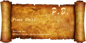 Puer Deli névjegykártya